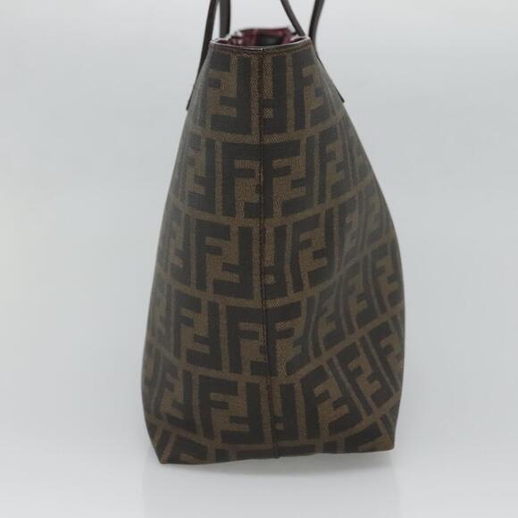 FENDI Zucca Canvas Tote Bag Pvc Black Brown - Picture 5 of 12